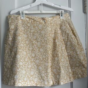 Izod Mini Skort with built in shorts Pleats and Pockets, cream Skirt Sz: 14